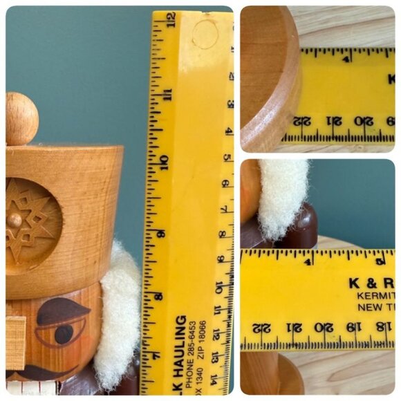 Vtg Erzgebirgische Volkskunst German Wooden Nutcracker Snowflake King  Handmade - Picture 10 of 10